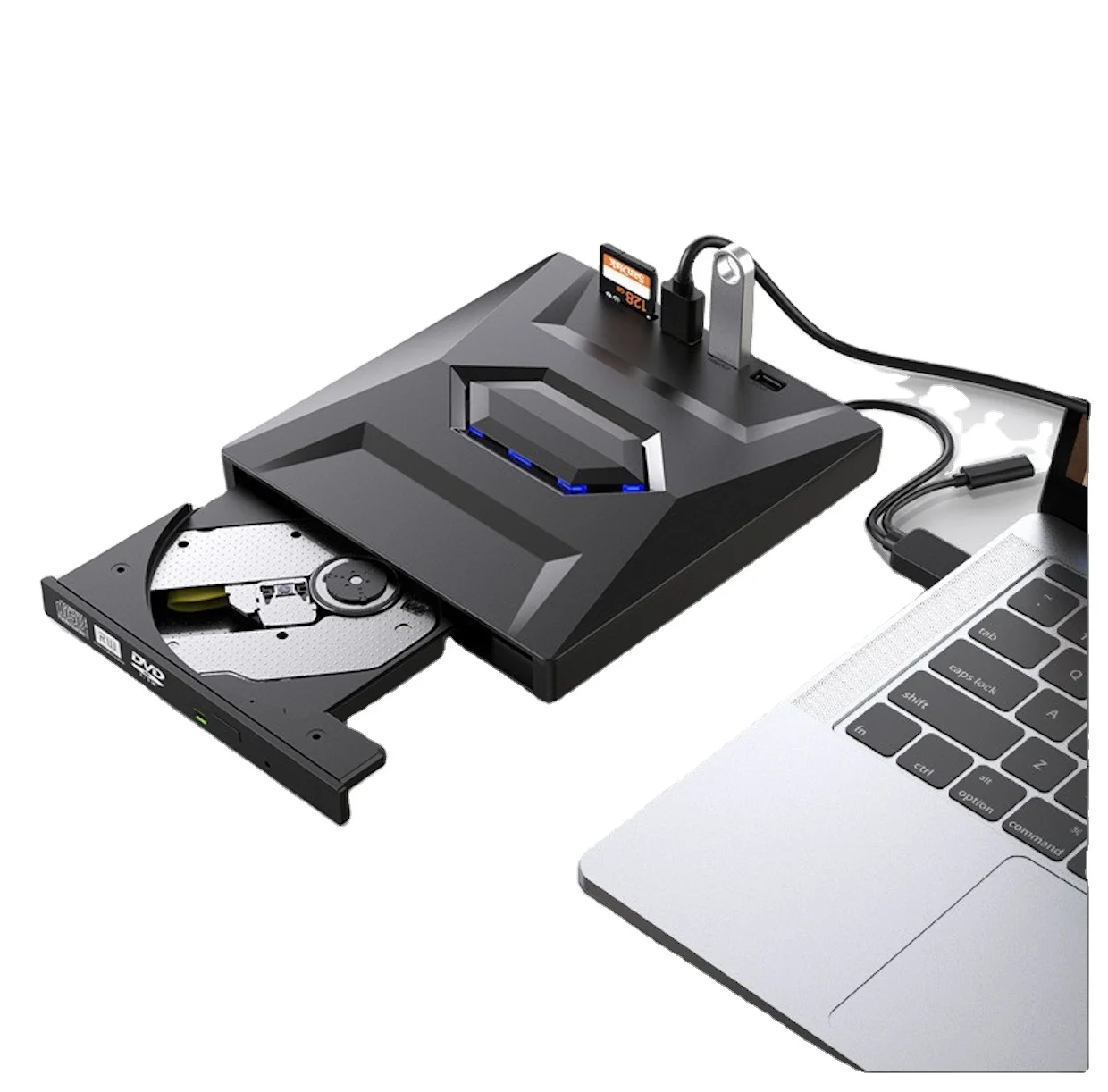 

Multi Function All in One External DVD Optical Disc Driver 7 in 1 USB Type C USB3.0 Connect Fast Speed CD/DVD/USB/ Card Reader