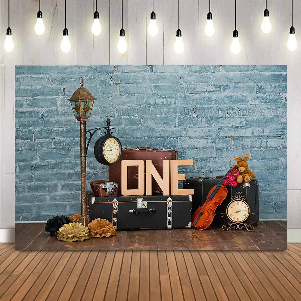 Newborn Kids Children 1st Birthday Backdrop for Photography Cake Smash Adventure travel Birthday Party Decoration Photocall