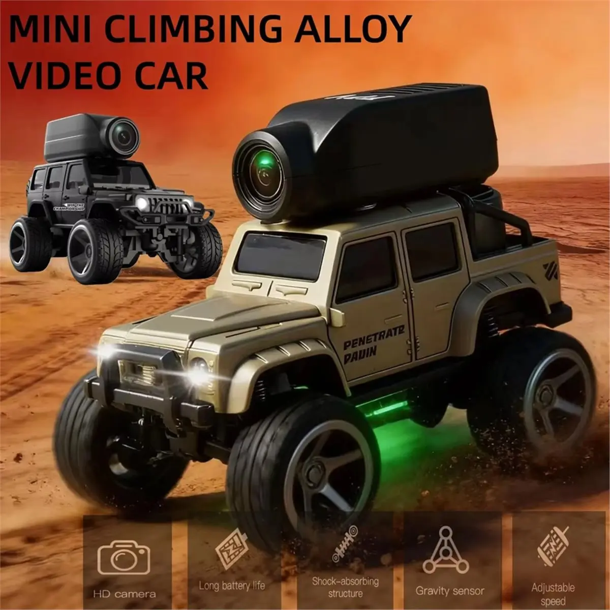 Y65A 1:64 FPV RC Car with 4WD RC Camera WiFi APP Car Climbing Off-Road Mini Size Portable Interactive Toy for Kids Adults B