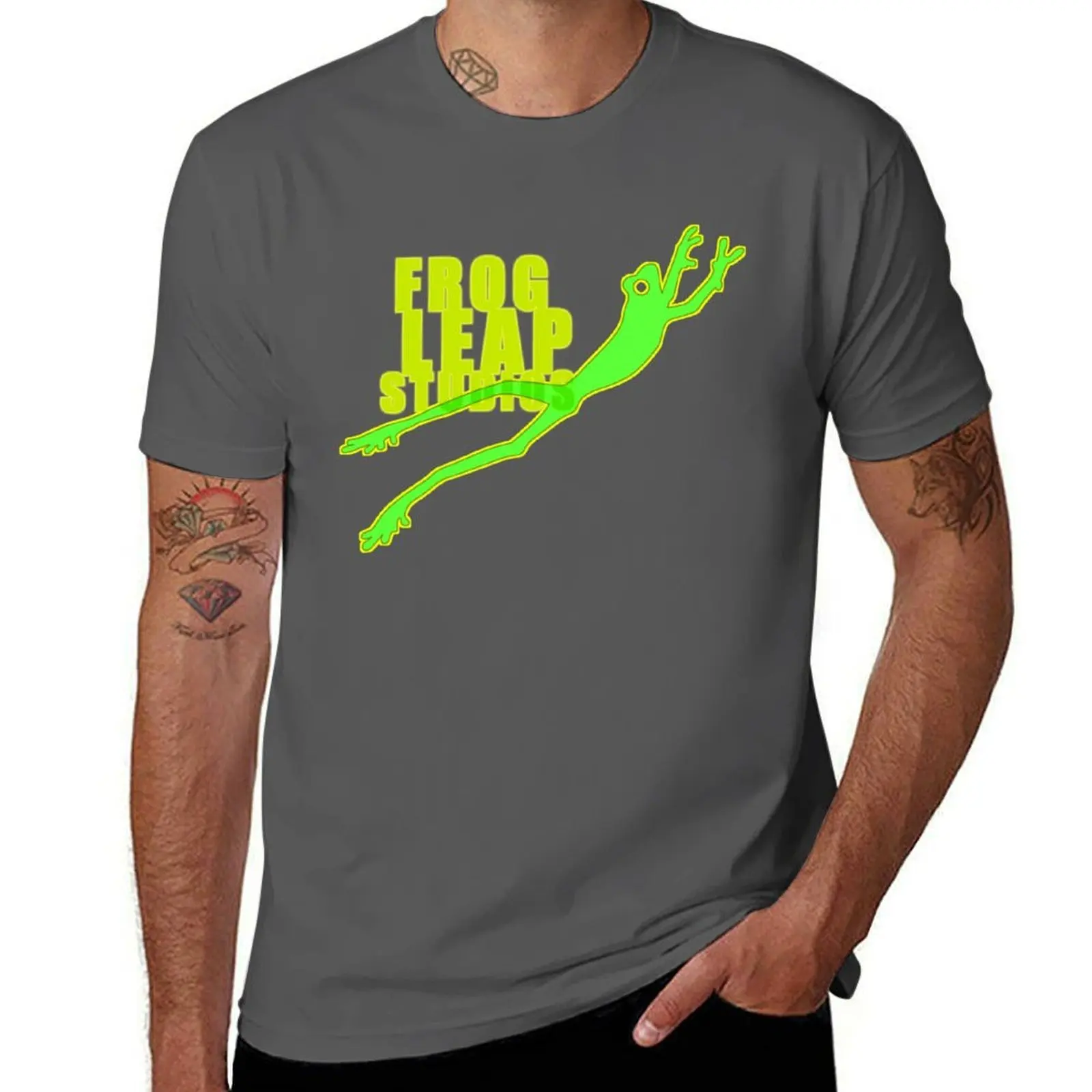 

Fan art Frog Leap Studios FLS Leo Moracchioli green T-Shirt men t shirt cotton 100% t shirt for man T-Shirt