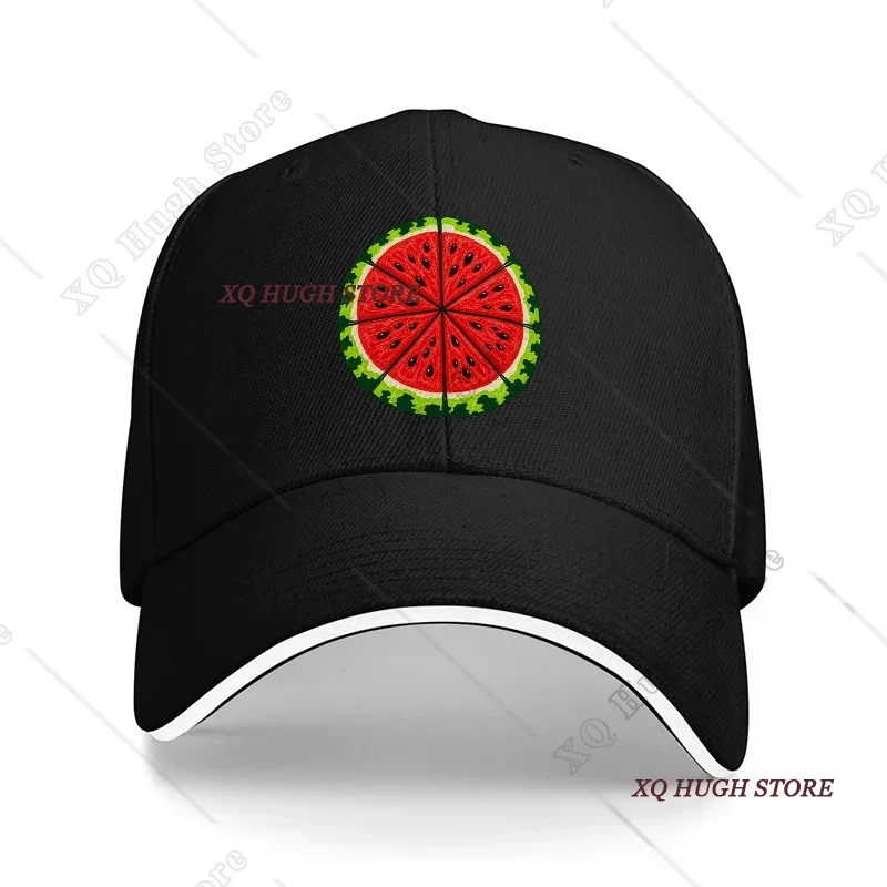 Watermelon Sandwich Brim Baseball Cap Adjustable Cotton Dad Hat for Men Women Summer Gift