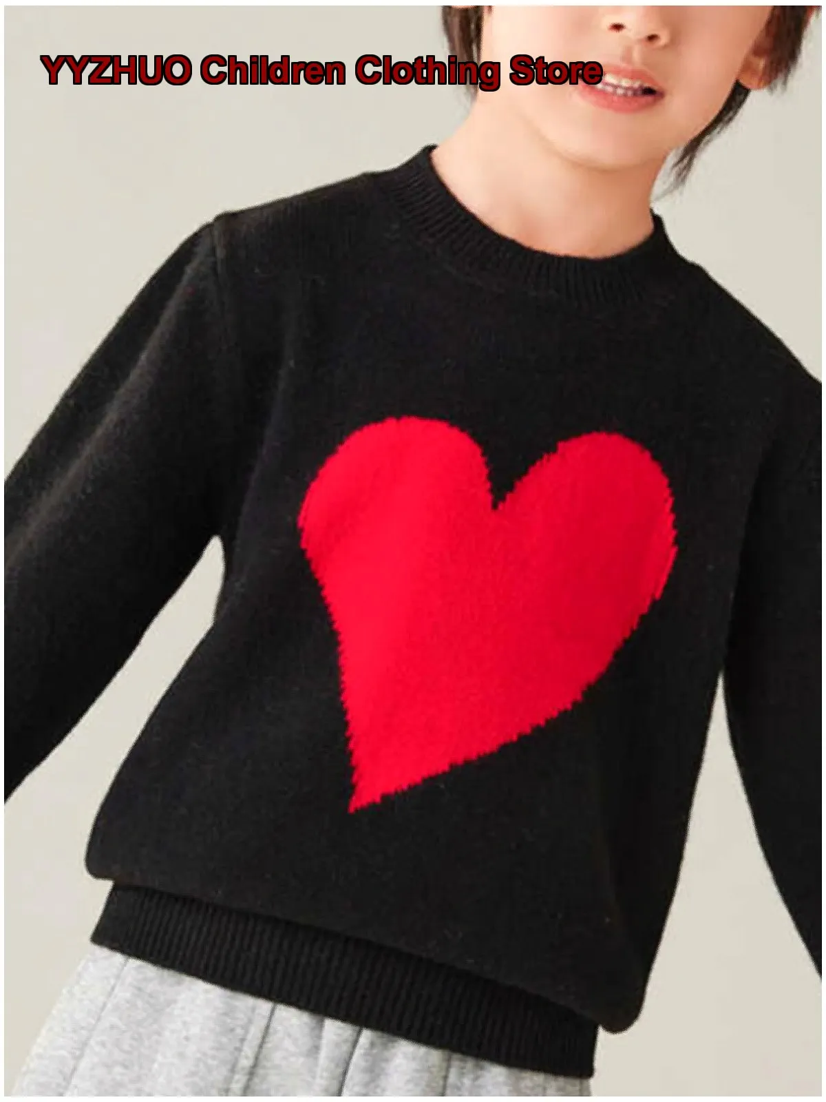 Kids Cashmere Base Layer Top Boys Girls Autumn Winter Solid Color Warm Knit Shirt for Older Kids