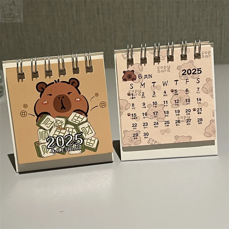 2025 Mini Cartoon Capybara Desk Calendar Desktop Calendar Small Ornaments Decoration