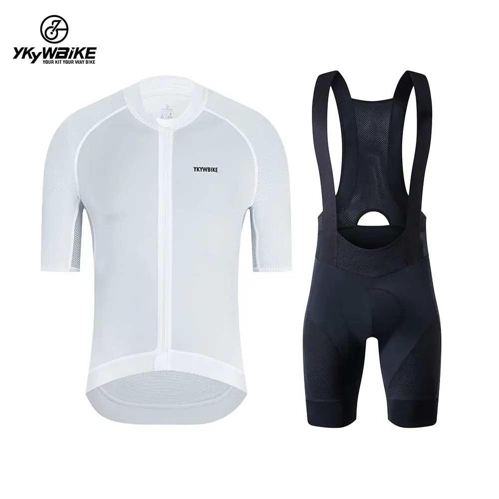 Ykywbike Men's Cycling Jersey Set Road Bike Clothing Short Sleeves Cycling Kits Bib Shorts With 3D Padded