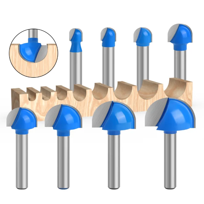 

1pc 6mm 1/4 Shank Ball Nose Router Bit Set Round Milling Cutter For Wood CNC Radius Core Box Solid Carbide Tools