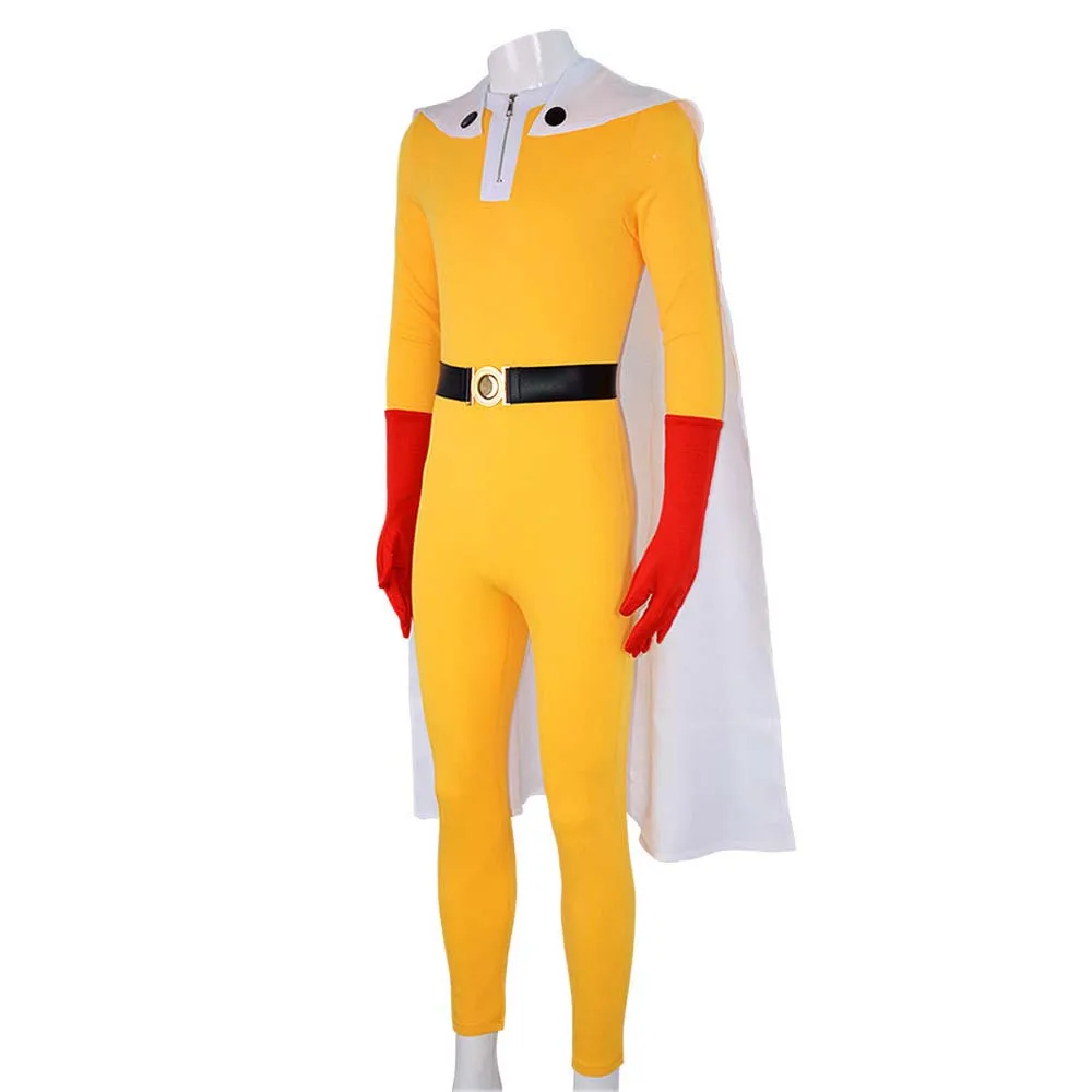 Men Anime One Punch-Man Cosplay Saitama Yellow Jumpsuits Costume view 3
