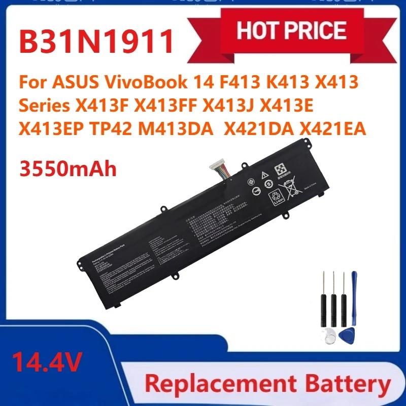 

14.4V 3550mAh B31N1911 Battery for ASUS VivoBook 14 F413 K413 X413 Series X413F X413FF X413JTP42 M413DA X421DA X421EA C31N1911
