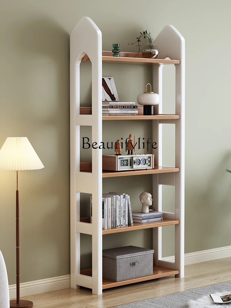 Nordic Solid Wood Bookshelf Floor Multi-Layer Bookcase Bedroom Student Storage Storage Rack Book Storage Rack