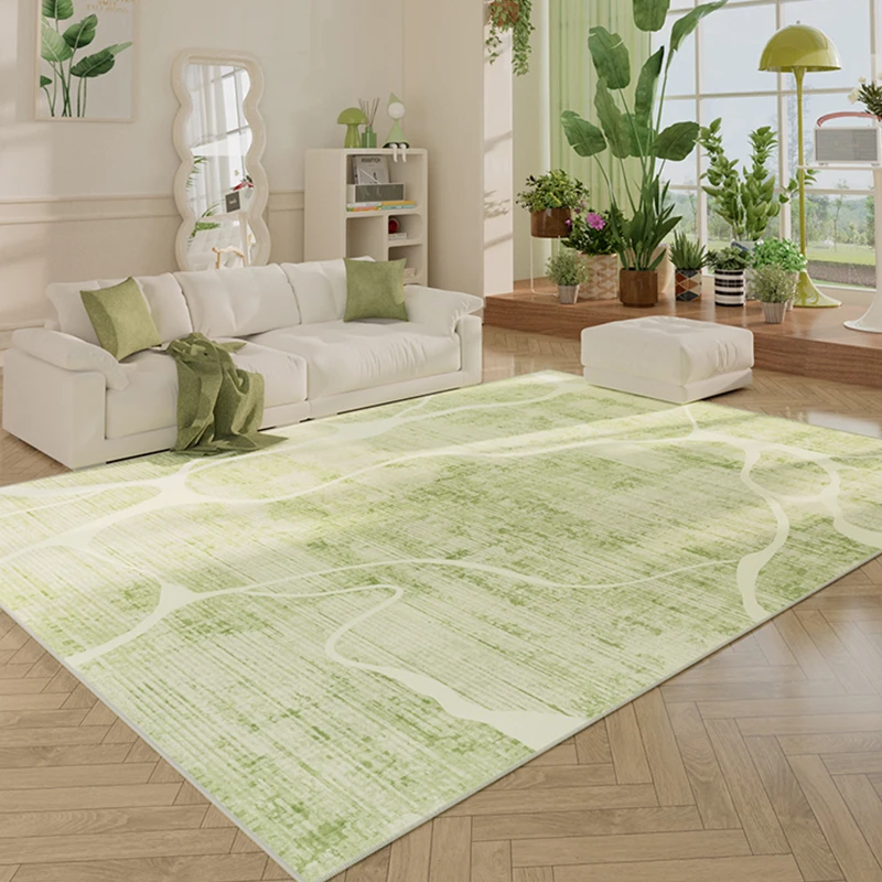 

Green Fresh Plush Carpet Living Room Cream Style Bedroom Bedside Non Slip Carpets Wabi Sabi Highend Simple Sofa Coffee Table Rug