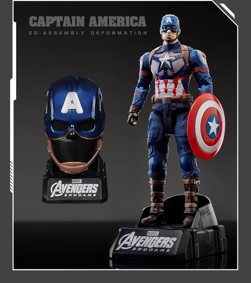 Marvel Iron Man SpiderMan Captain America Joints Mobility Transform Shape Action Figure PVC Model Collect Ornaments Toys Gifts