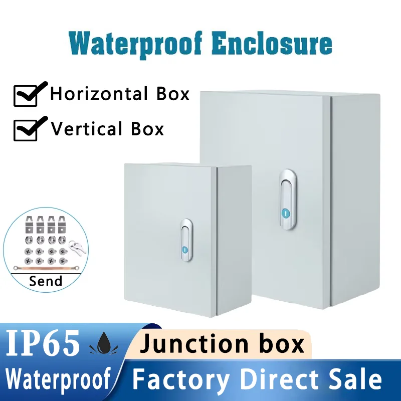

IP65 Waterproof Electrical Distribution Box Indoor Cold Rolled Steel Box with Lock Electrical Cabinet Junction Control Metal Box