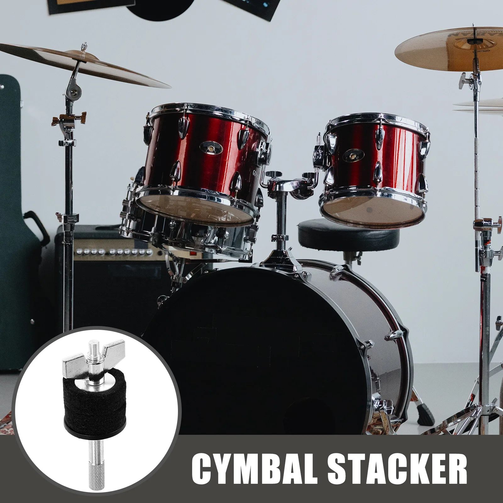 

Professional Drum Cymbals Stacker 1 Unit Robust Design Suitable for Most Drum Kits Percussion Parts Cymbals Base Mount Stand
