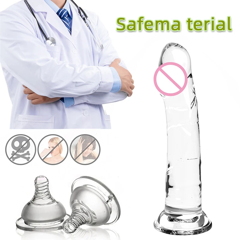 Suction Cup Pink Dildo Anal Plug Butt Plug For Female Masturbation Tool Crystal Jelly Dildo Sex Toys For Women Adult 18 C64W