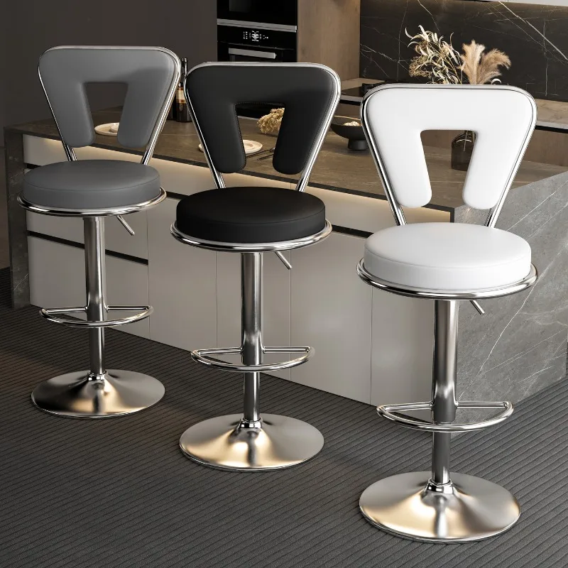 Modern Adjustable Height Bar Stool Home Kitchen Island Swivel Chair Commercial Counter Stool for Cafe Office Reception Chairs