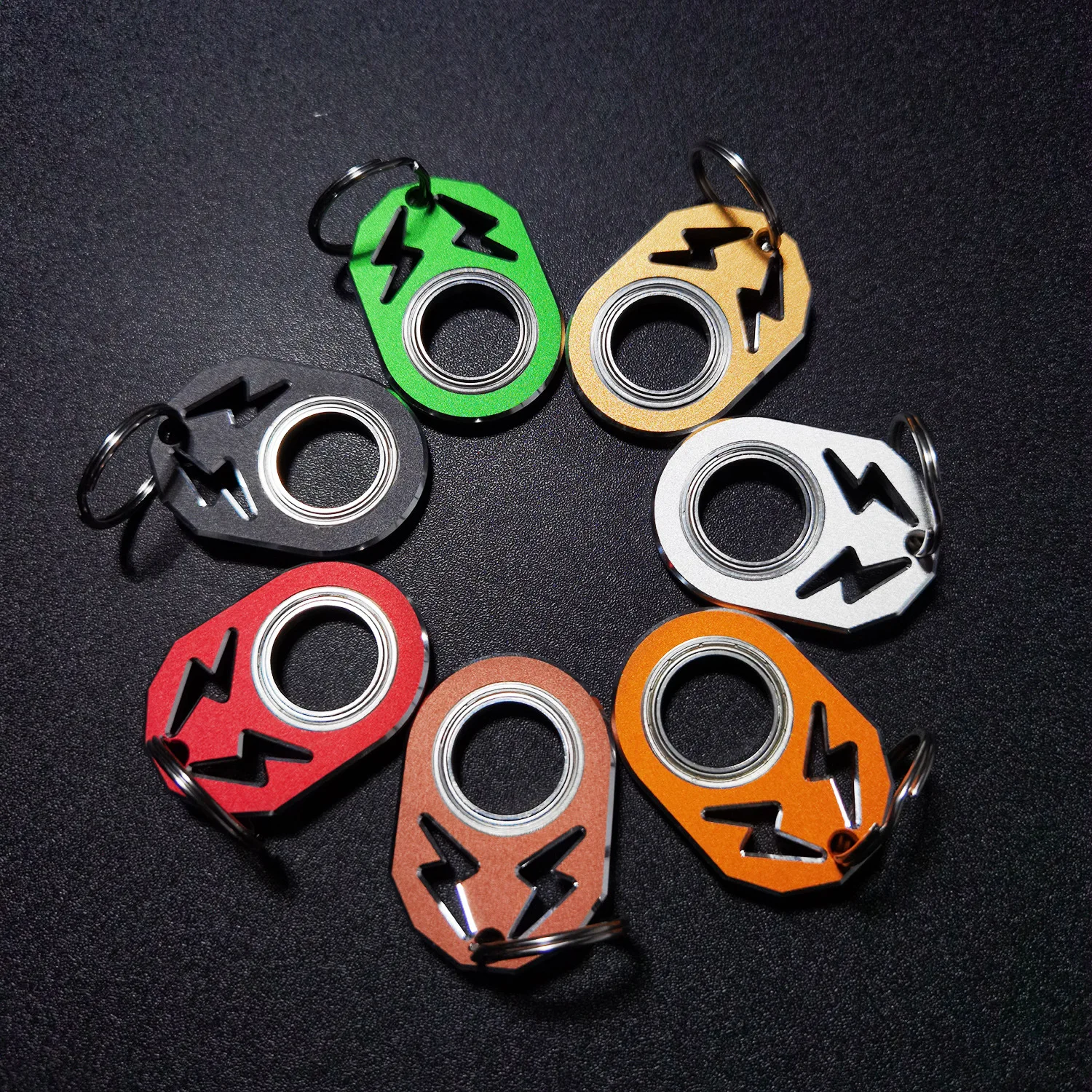 Keychain Spinner Anxiety Stress Relief Metal Fidget Toys Spinning KeyRing Antistress Finger Key Ring Relieve Boredom Party Gift