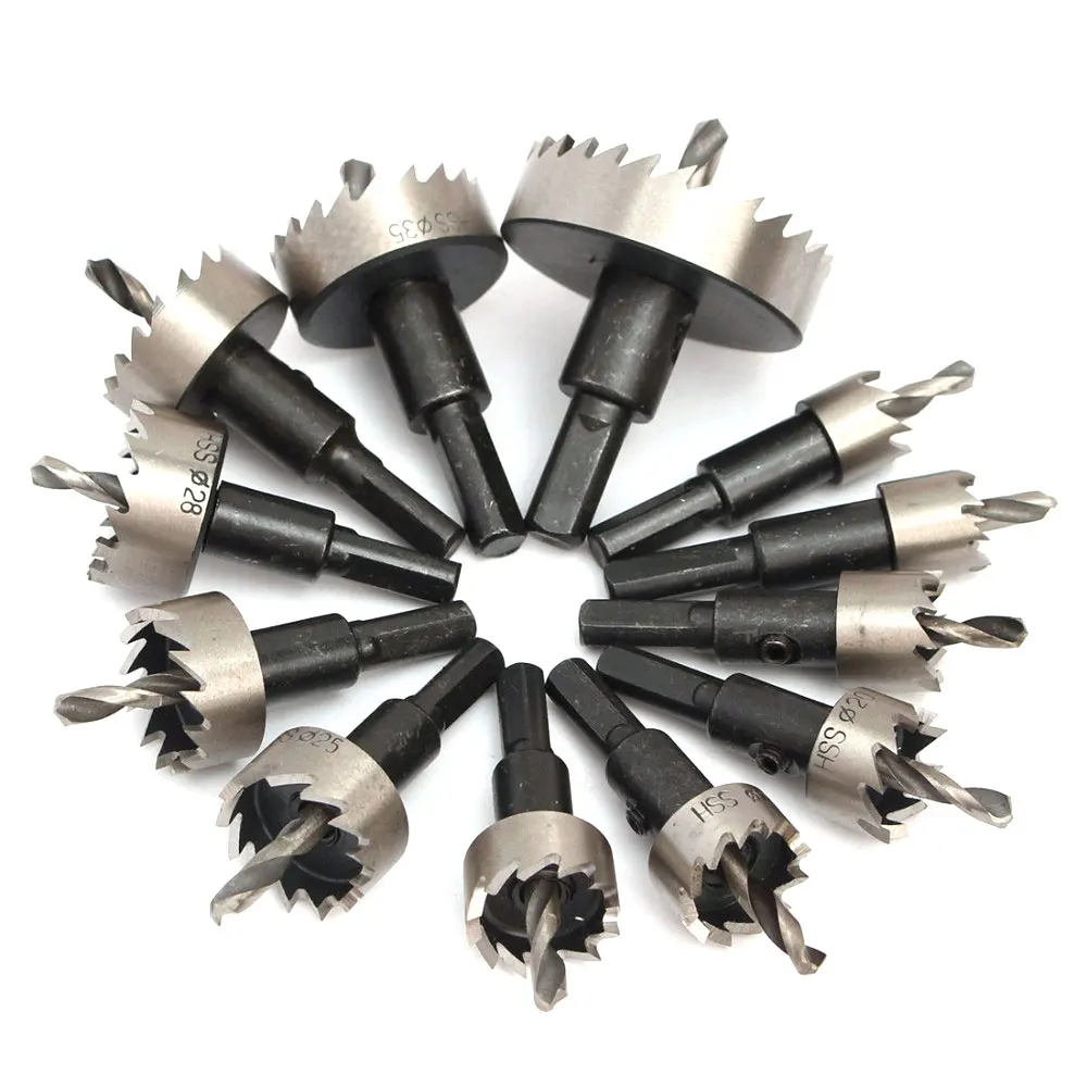 Binoax 5/13PCS HSS Mũi Khoan Lỗ Cưa Bộ Thép Không Gỉ Kim Loại Hợp Kim Khoan 16-53mm