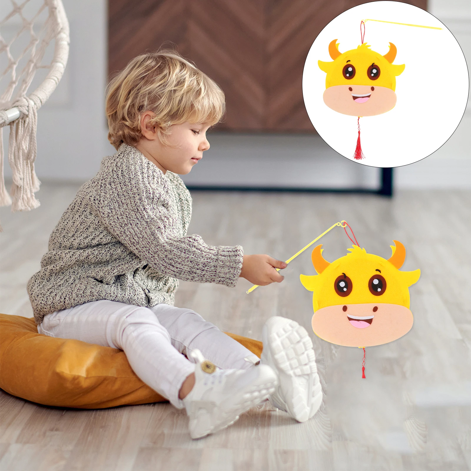 

Stylish Kids Diy Chinese Zodiac Animal Lanterns Nonwovens Material Pack Educational Cute Decor For Birthday Party Classroom Cow