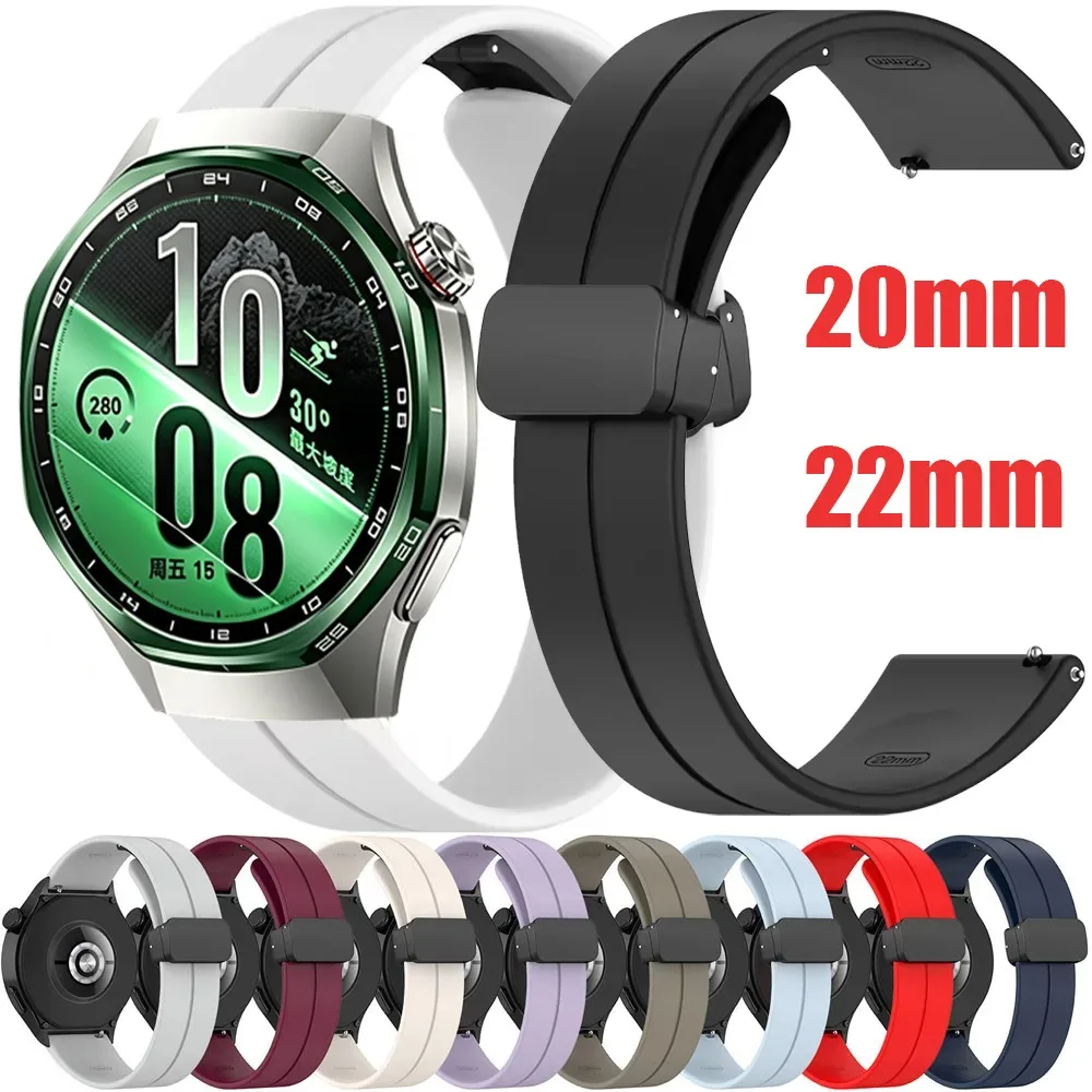 20mm 22mm Silikonarmband für Huawei Watch GT7-6 Pro GT7 6 5 46mm Sport-Magnetschnalle für Amazfit Bip 6-Max Balance 3 Armband