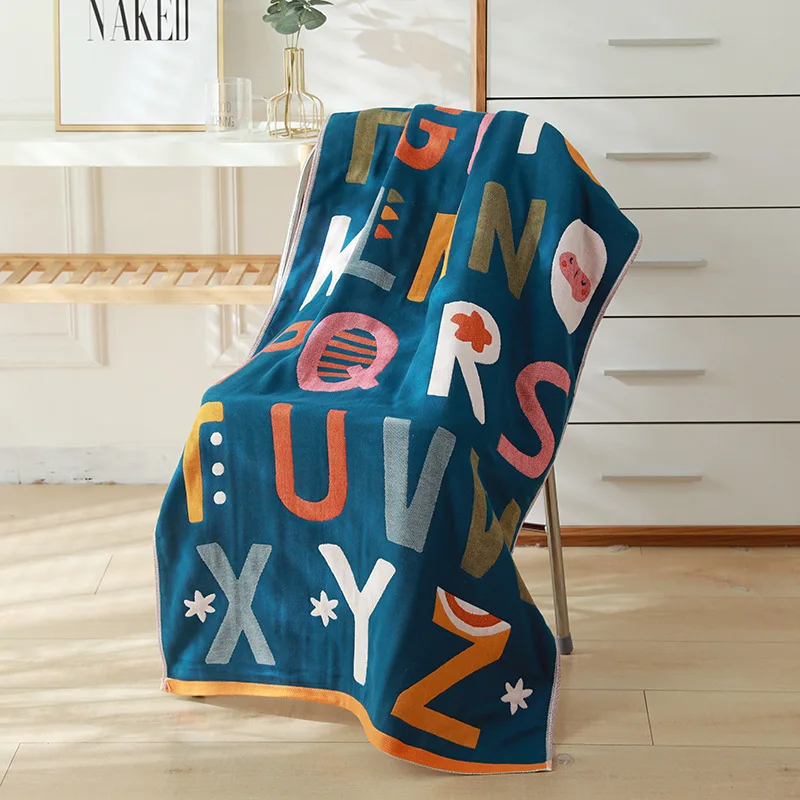 

Cotton Gauze Bath Towel for Women, Bathroom, High Quality, 70*140 cm, Cartoon, Floral