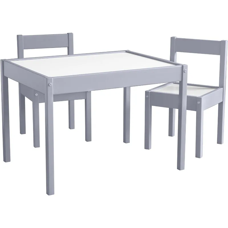 Hunter 3-Piece Kiddy Table & Chair Kids Set, Grey