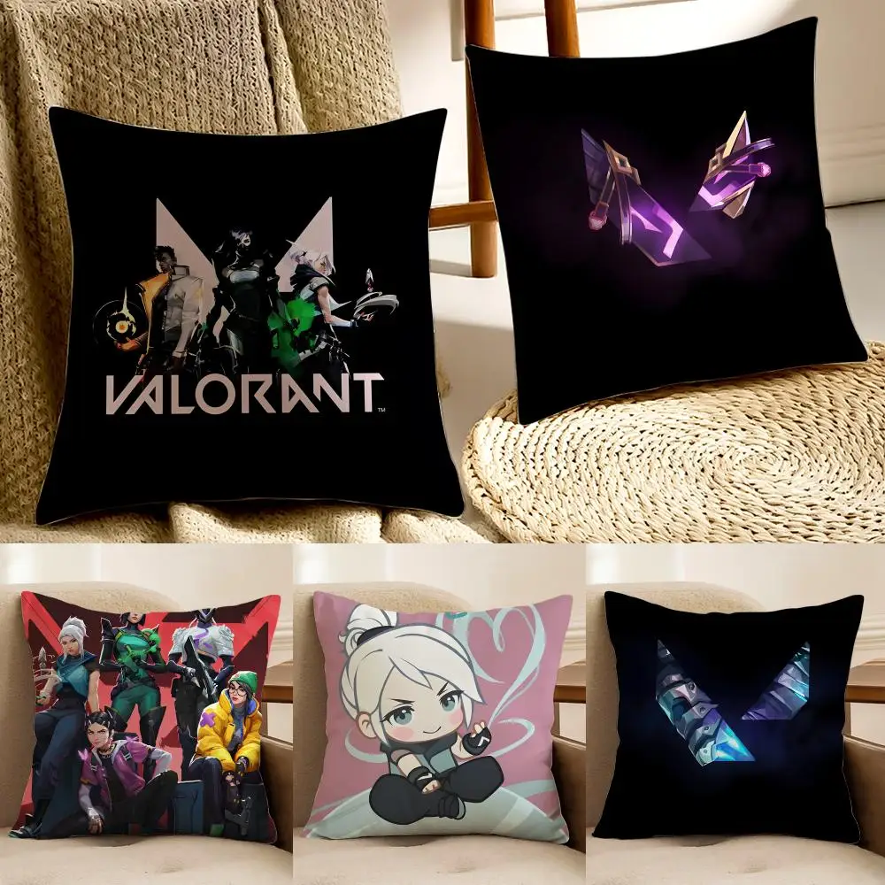 Shooter game VALORANT Cushion Cover Faux fur decorative Dark academia style Cat scratching post Rustic Spa pillow cover