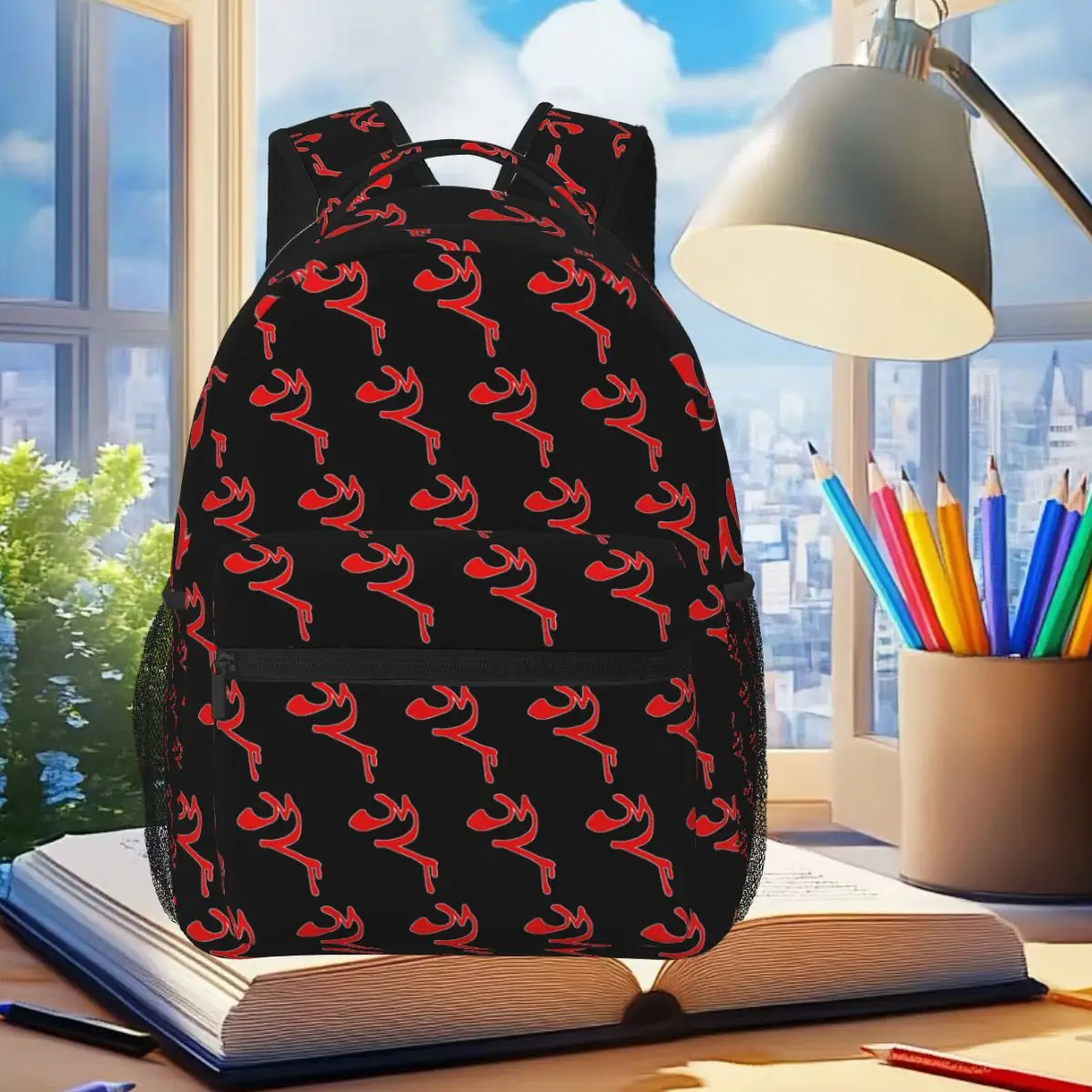 

EddsWorld Red Arm Backpack Student Boys Girls BookBag Children School Bag Laptop Shoulder Bags for Men Women