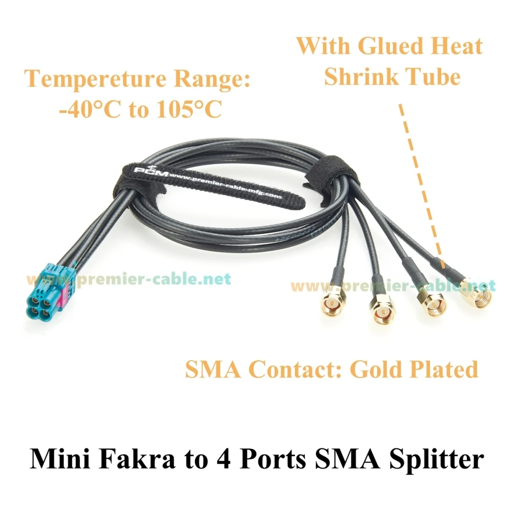 Rosenberger 4-in-1 Mini Fakra Z Buchse auf SMA Stecker Vierports AMK12D-1M4Z5-Z Mini Fakra auf SMA Fahrzeug-Koaxialkabel für GPS – Detail 5