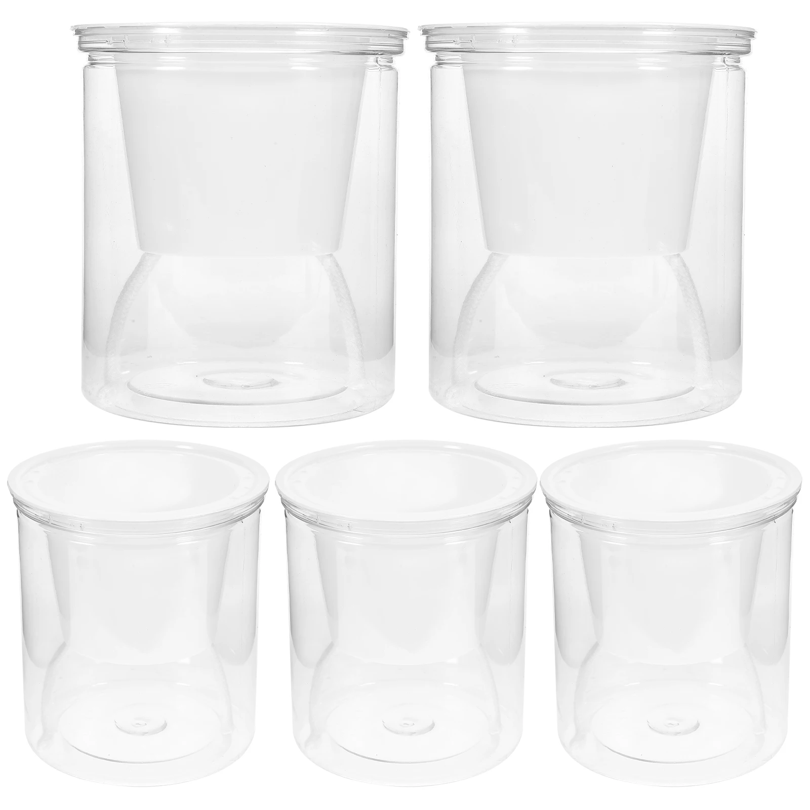 

Automatic Self Watering Planter 5 Sets Indoor Hydroponic Flowerpot Plastic Plant Pots Round Garden Grow Container