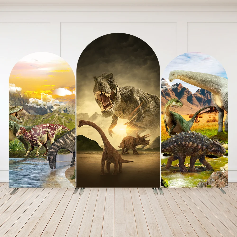 

Dinosaur Birthday Decoration for Boy Arch Backdrop Cover Chiara Wall Forest Kids Birthday Photo Background Photobooth Party