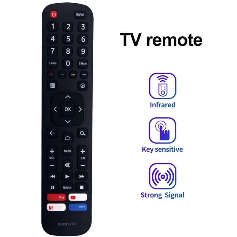 Hisense 스마트 TV용 리모컨 교체 부품, EN2BY27V, 32US, 43US, 32GA, 43GA