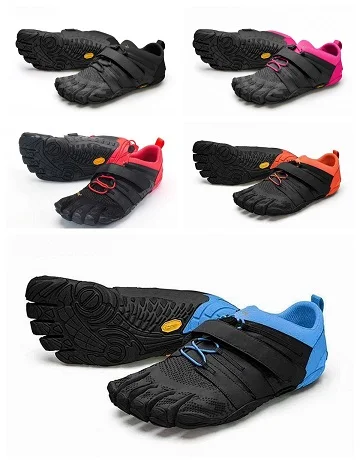 Chaussures Vibram FiveFingers unisexes à cinq doigts, style pieds nus, avec fermeture auto-agrippante et lacets, semelle épaisse antidérapante, pour la randonnée, le trekking, l'escalade et les activités de plein air.