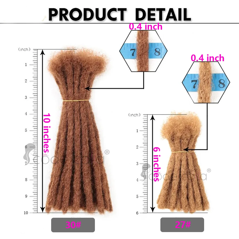 Strands Dreadlock Extensions for Men/Women Afro Kinky Straight 100% Human Hair Handmade Loc Extensions Hair Braids Crochet Hair