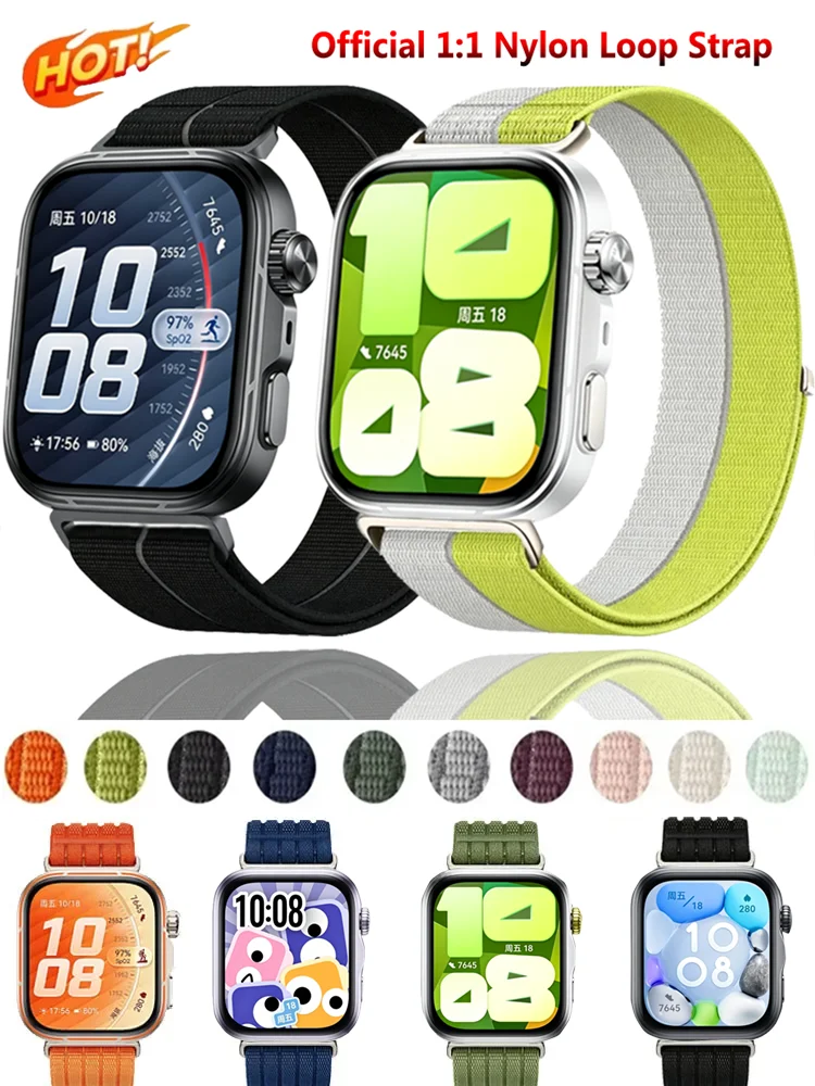 Offizielles 1:1 Nylon-Schlaufenarmband für Huawei Watch Fit 5 Pro 4 Pro Sport, atmungsaktives Armband für Huawei Watch 5/4/3, Gürtelzubehör – Detail 1