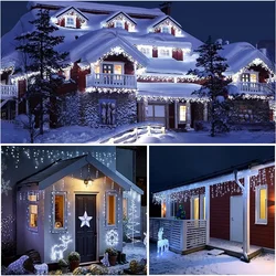 Christmas Outdoor Decoration 4/8/12m Drop 0.6m Curtain Icicle LED String Lights 220V Fairy Garden Garland Decorative Lights
