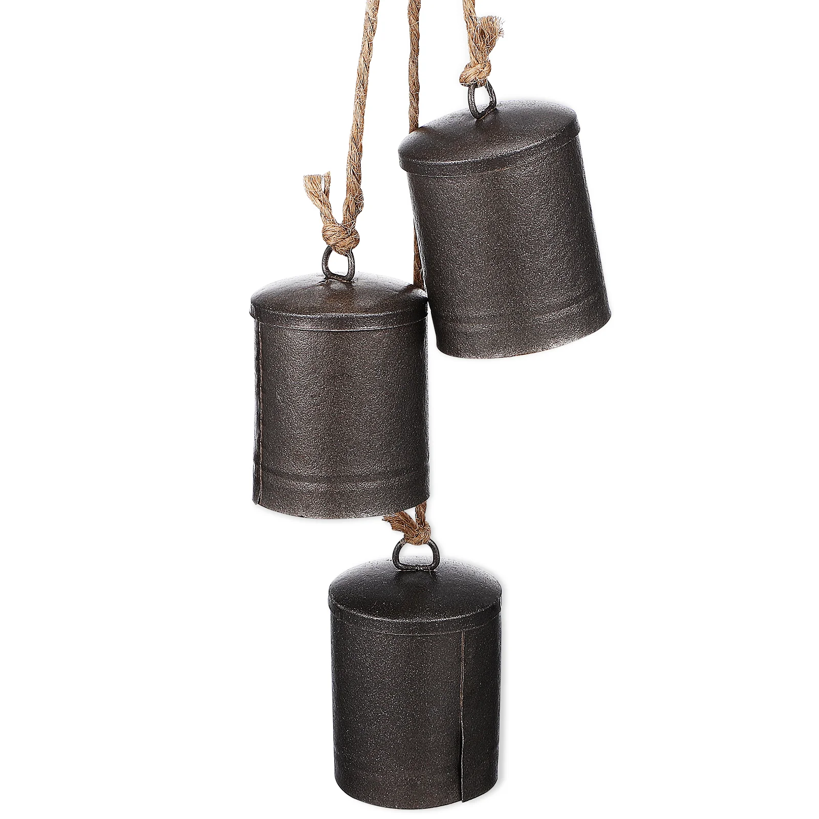 

Christmas Bells Retro Cowbell Rope Tin Bucket Rust Eye-catching Decorations Hanging Country Iron Xmas Party Prop Ornament