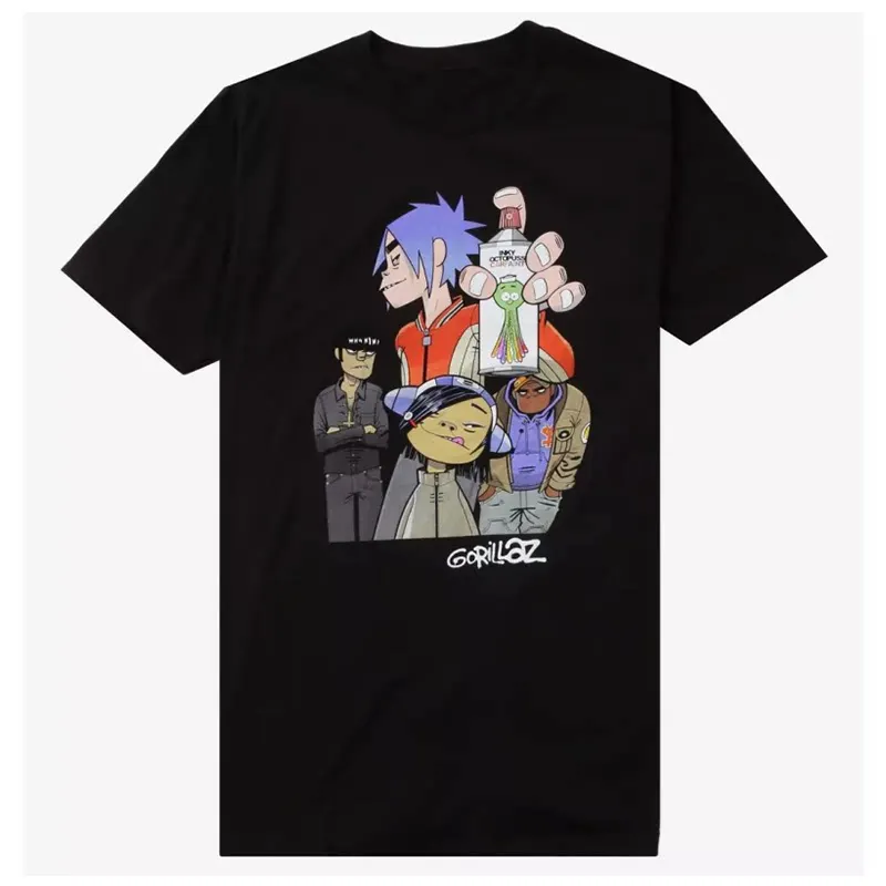 Best (Virtual Band) Gorillaz Hip-Hop American Retro Cotton Casual Short-Sleeved Round-neck T-Shirt