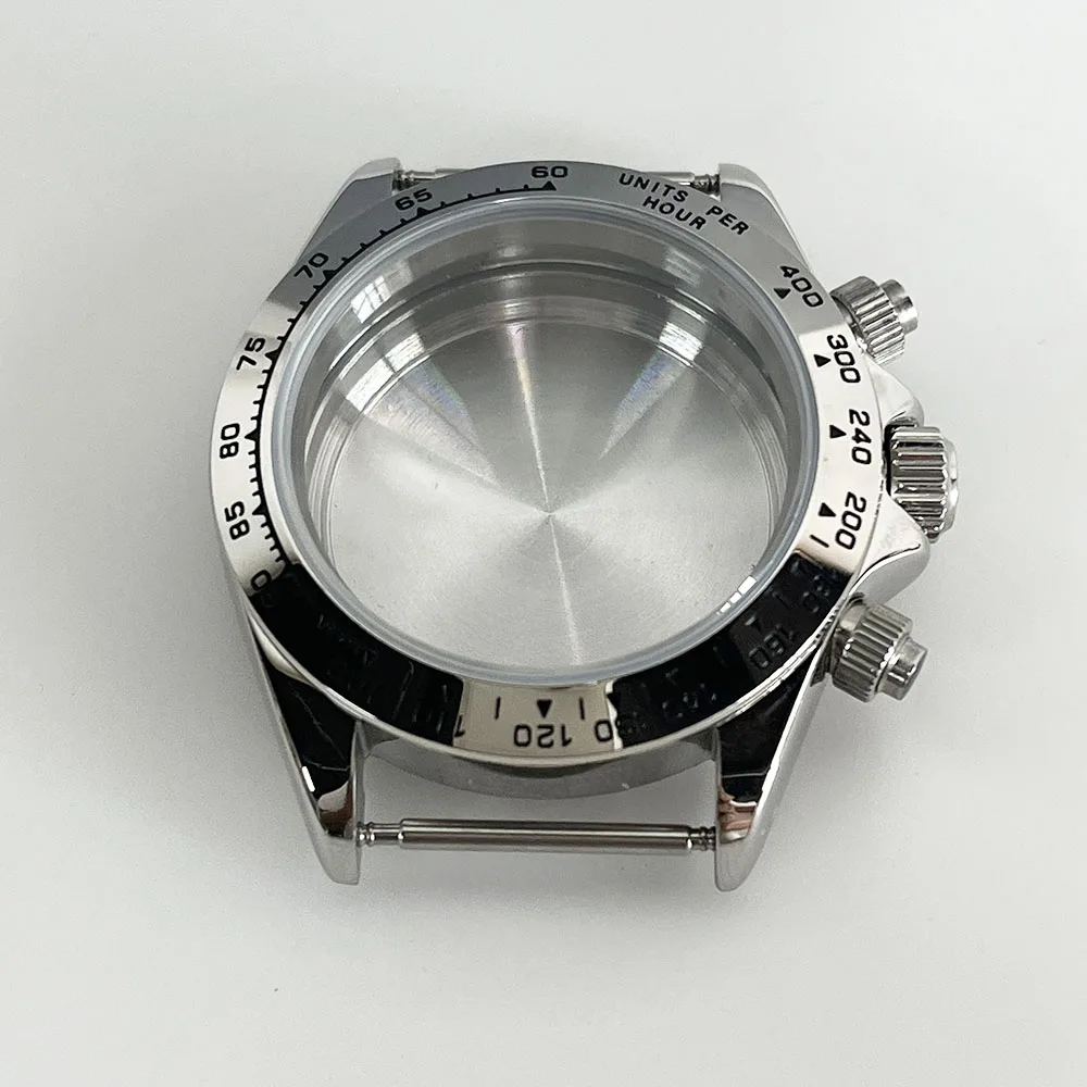 VK63 Stainless Steel Case Parts With Ceramic Silver Bezel VK63 Quartz Movement Men\'s Watch Accessories