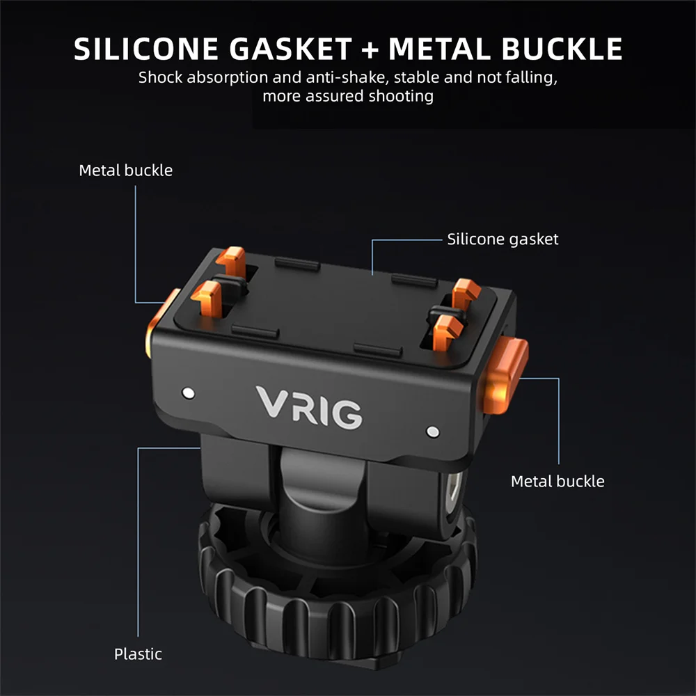 Uchwyt kamery VRIG z zimną stopką i magnetycznym adapterem szybkiego montażu 1/4'' do statywu kamery Insta 360 Ace / Ace Pro / Ace Pro 2 — zdjęcie produktu 4