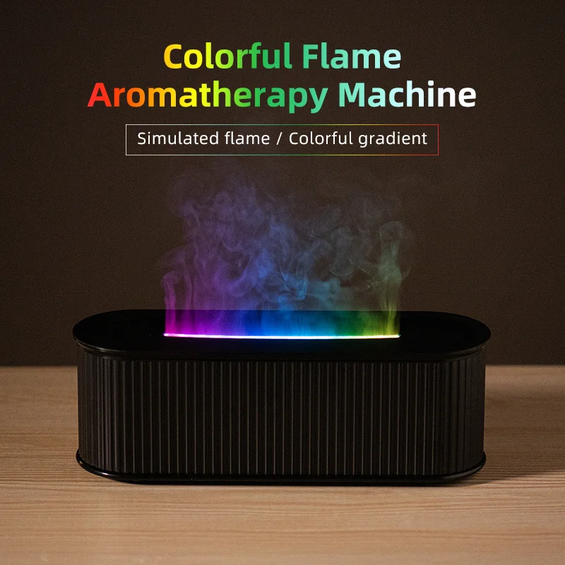 Flame Aroma Diffuser with 7 Color Night Light, 3 Timers ,Air Humidifier, Essential Oil Diffuser for Home Christmas Decorations