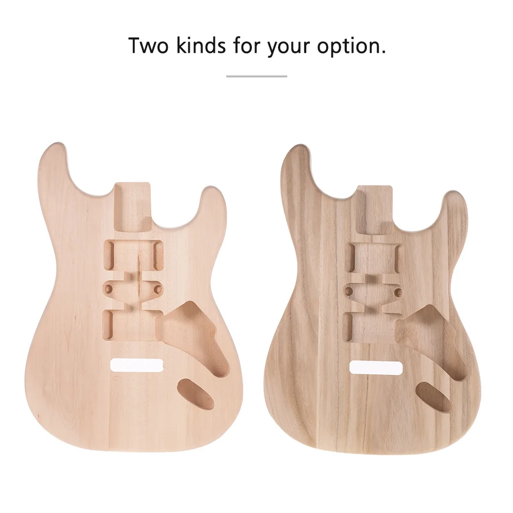 ST01-TM Unfinished Handcrafted Guitar Body Candlenut Wood Electric Guitar Body Guitar Barrel Replacement Parts