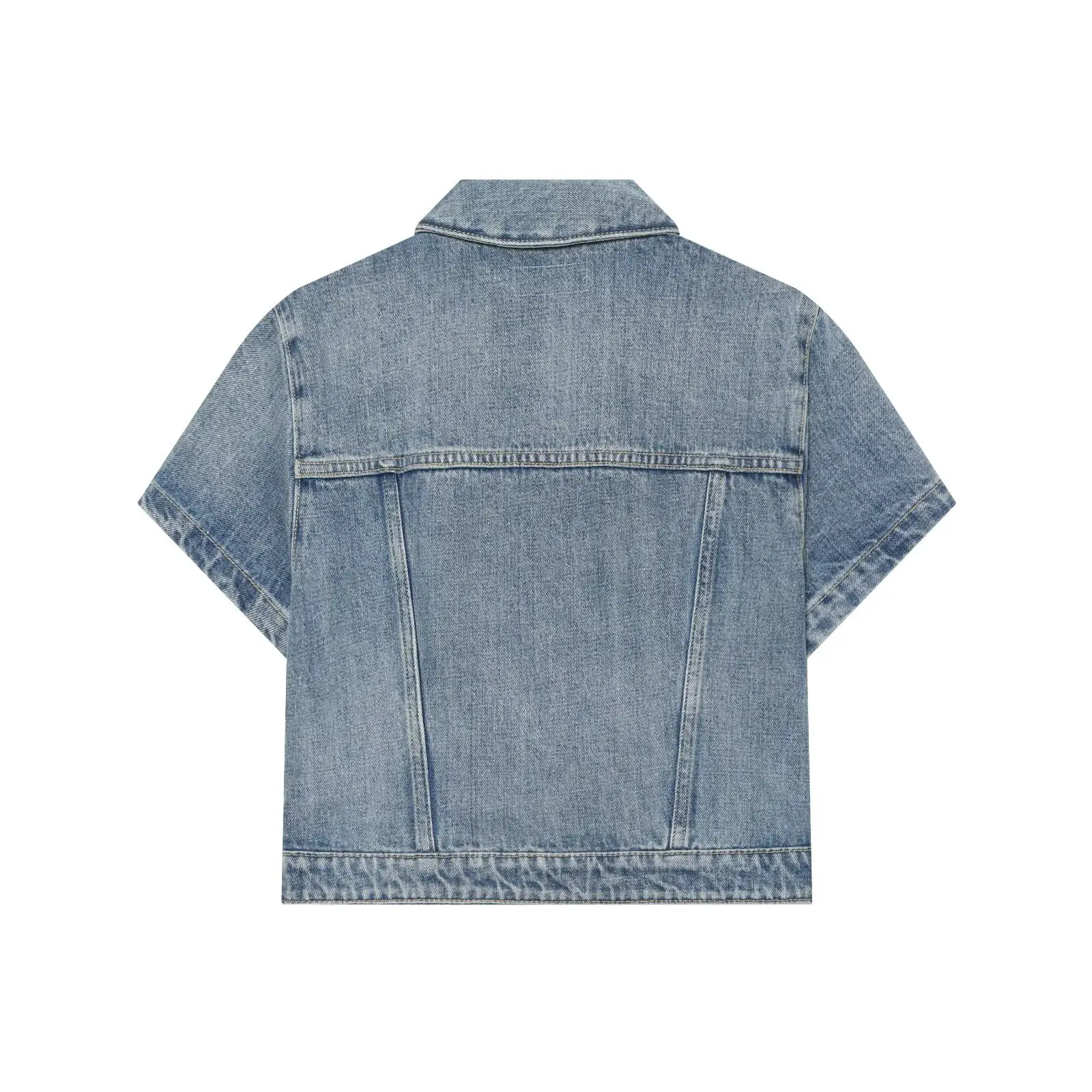 Schicke kurze Jacke für Damen, lässige Kurzarm-Jeansjacken, neue sommerliche dünne einreihige Jeans-Oberbekleidung, Damenkleidung – Detail 3