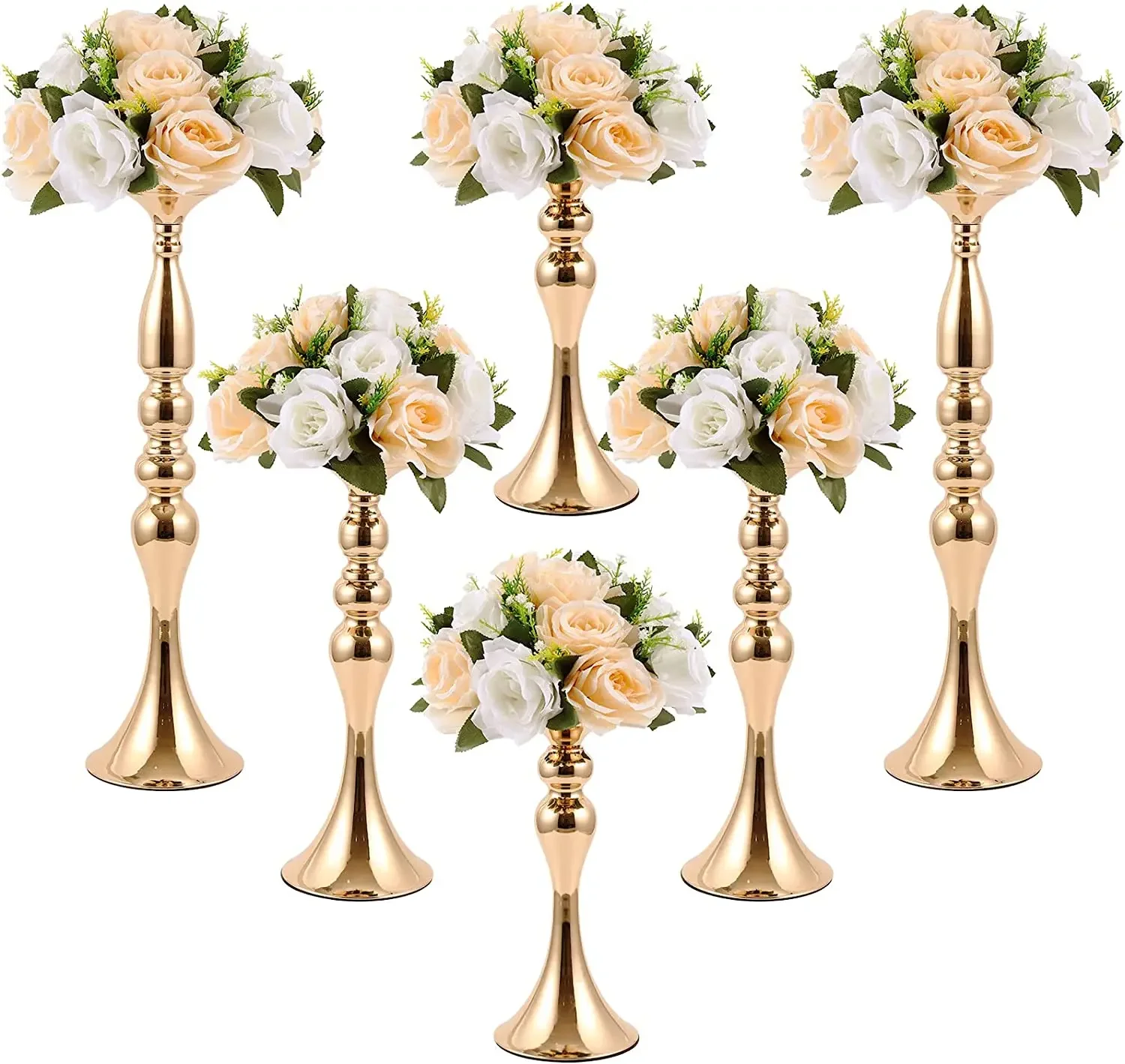 

20 Pcs Gold Vases Wedding Centerpieces for Tables Versatile Metal Flower Arrangement for Wedding Party Dinner Centerpiece Decor