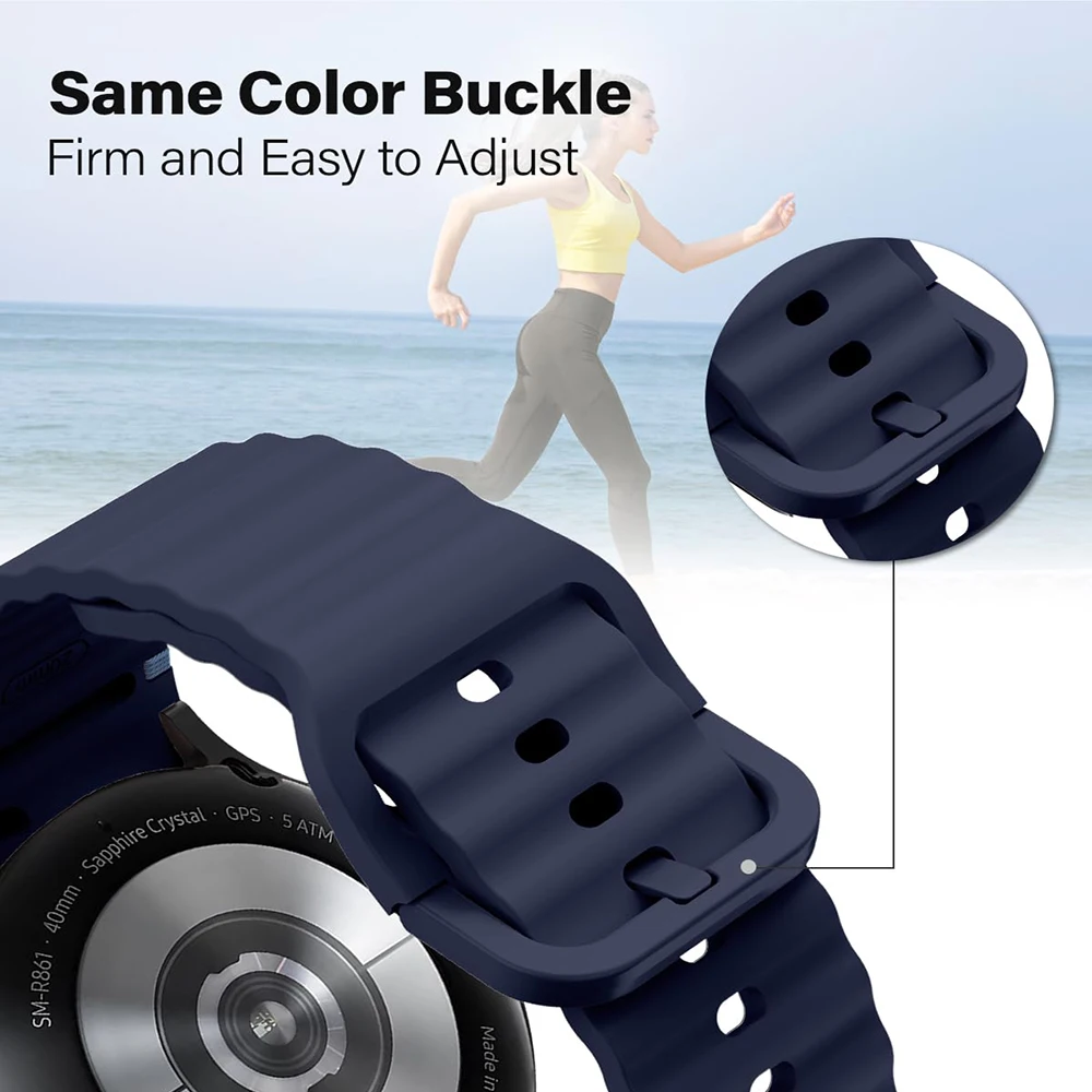 Original Silicone band for Samsung Galaxy Watch 7 FE 6 4 44mm 40mm 5 pro 45mm Bracelet Sport No Gap Strap for Watch 6 7 Classic image 5