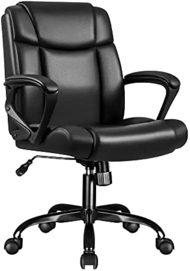 chaise-de-bureau-ergonomique-a-dossier-moyen-en-cuir-pu-noir-fauteuil-d'ordinateur-reglable