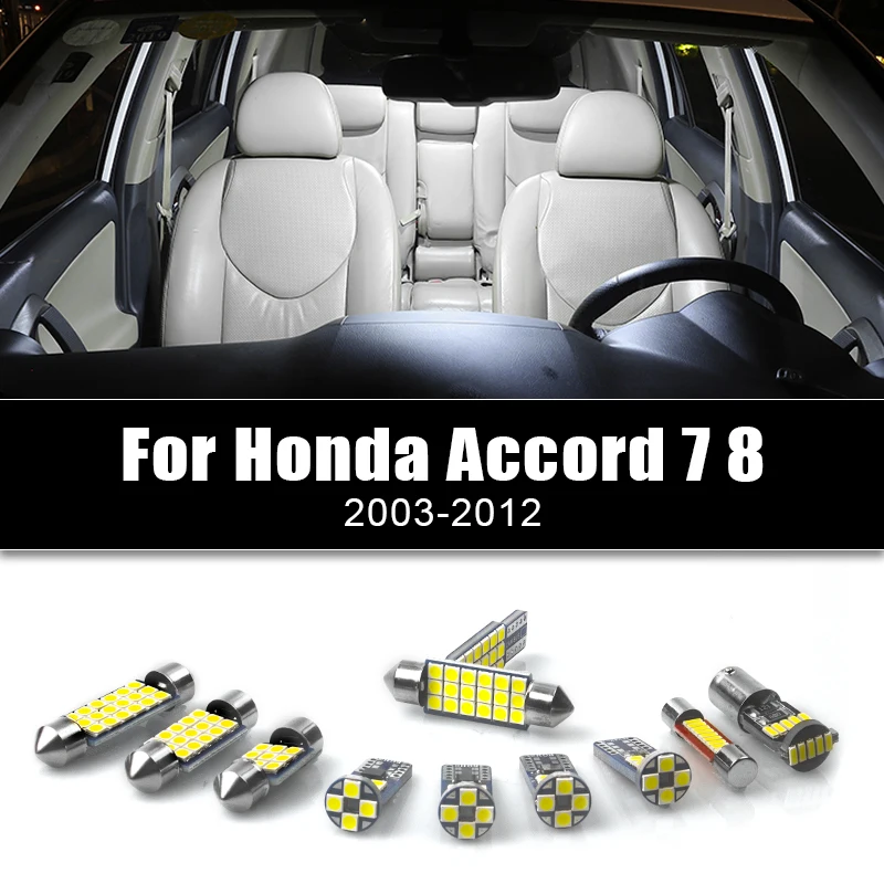 

For Honda Accord 7 8 2003~2012 2007 2008 2009 2010 2012 Car LED Bulb Interior Reading Lamp Auto License Plate Light Accessories