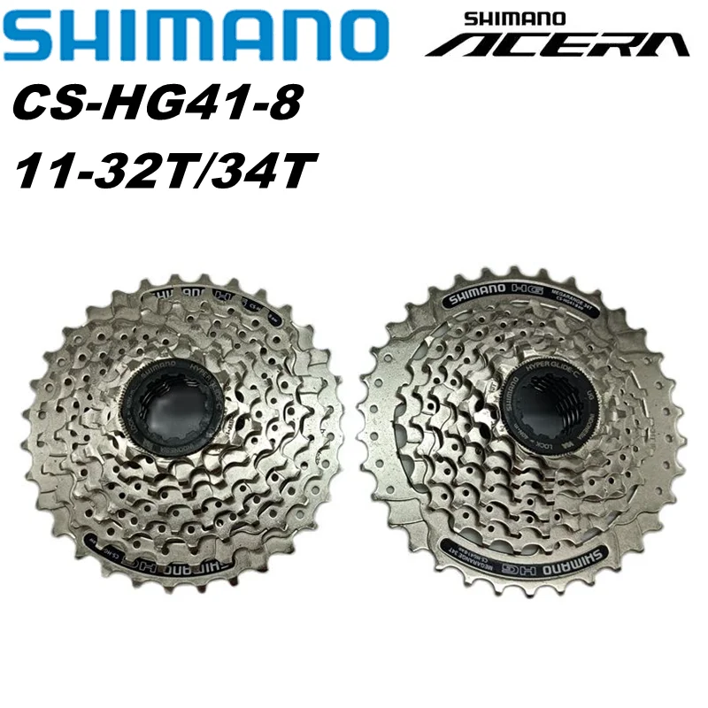 Shimano CS-HG41-8 Bike Cassette MTB Mountain Bicycle HG41-8 Freewheel 8 Speed Flywheel HG41 Cassette 11-32T 11-34T Crankset