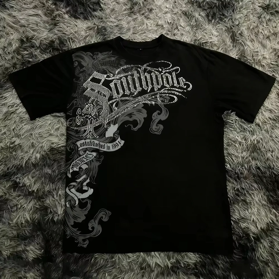 2026 Summer Classic Y2K Gothic Style T-shirt Print High Street Shirts Gothic Round Neck Cotton Tops New Mens Womens Kids T-shirt, image 10