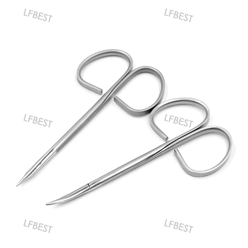 

Stainless Steel Handle Tissue Separation Scissors Eye Peel Scissors Straight Curved Scissors Blunt Sharp Scissors 10cm Eye Fine