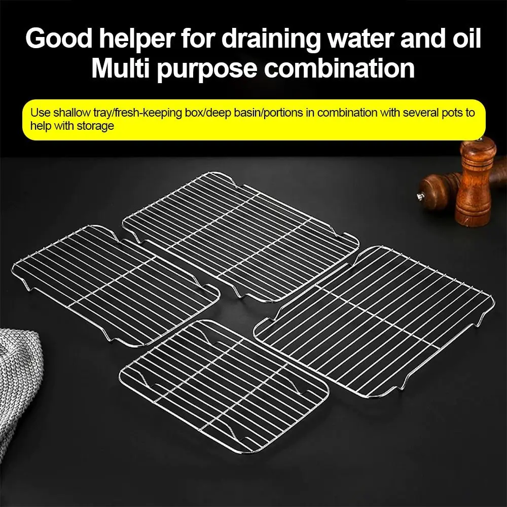 New Stainless Steel Cooling Rack Non-stick Silver BBQ Tray Cake Cooler