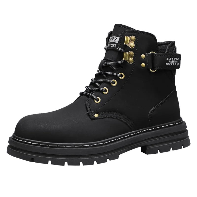 Men's Boots 2025 New Winter Mart Boots Men's Shoes Waterproof Non-Slip Sneakers Rhubarb boots, genuine leather workwear boots